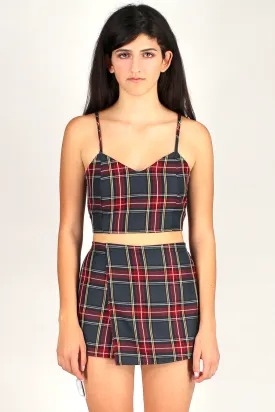 Adjustable Cami Top and Skorts - Tartan