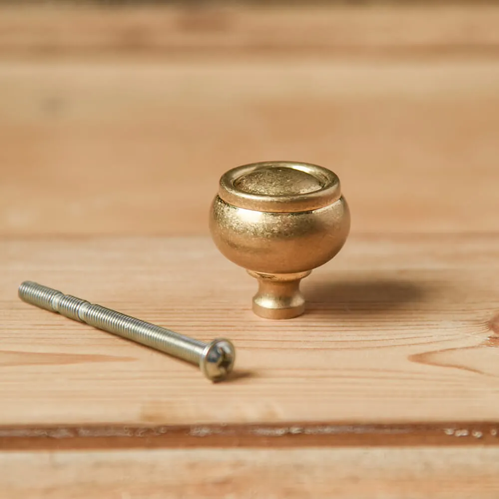 Aged Brass Ovolo Cabinet Knob