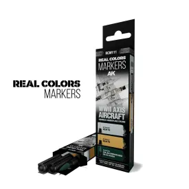 AK Interactive RCM111 RC Markers Set - WWII Axis Aircraft Squiggle Camouflage Colors (3pcs)