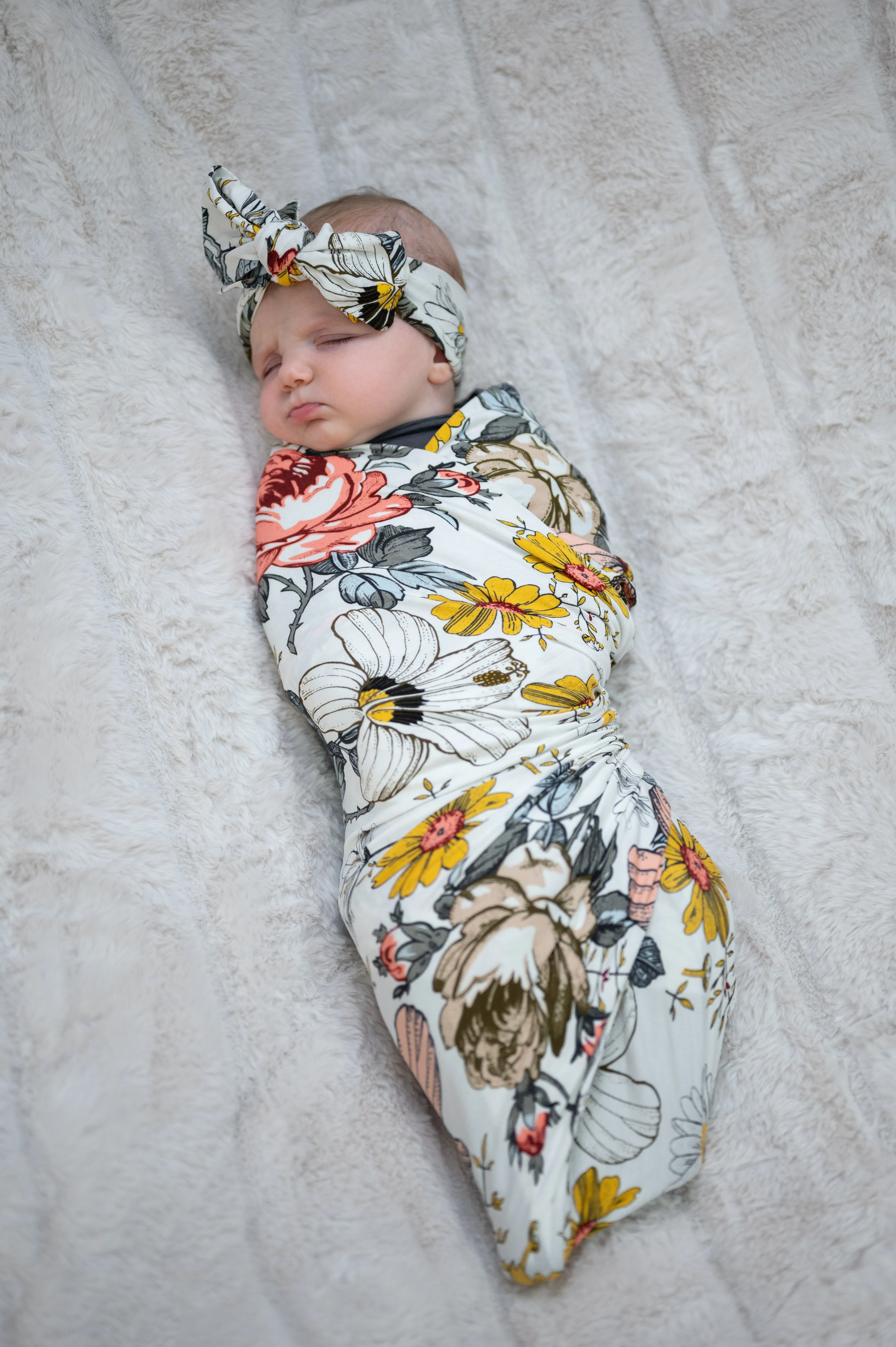 Baby Swaddle Set: Vintage Floral