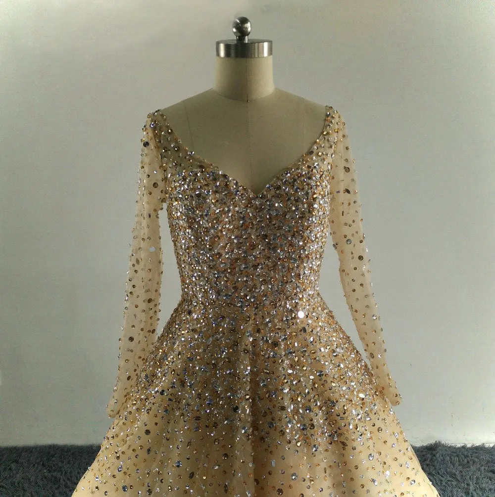 Ball Gown with Beaded Sequined Bodice