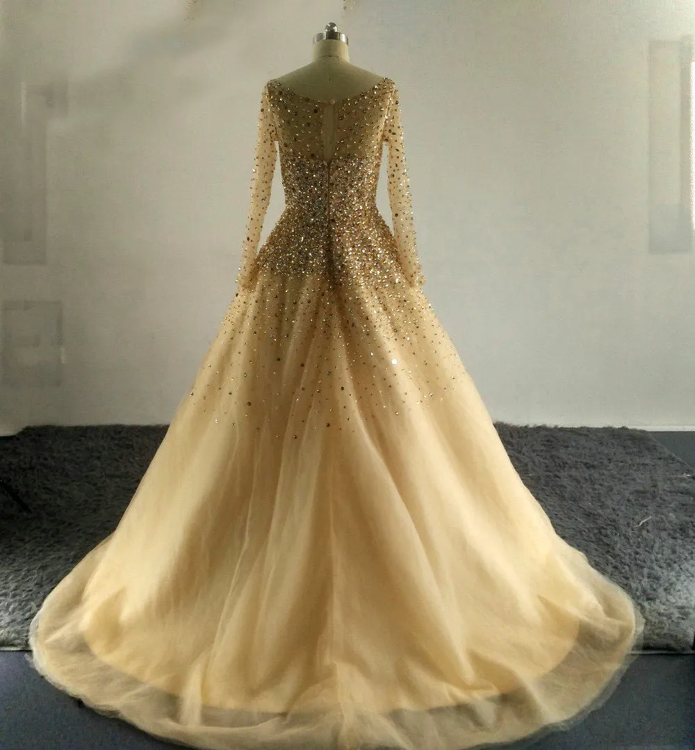 Ball Gown with Beaded Sequined Bodice