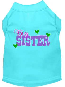 Big Sister Screen Print Dog Shirt Aqua Xxl