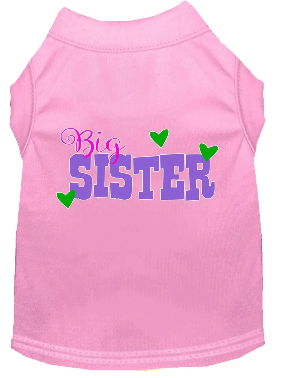 Big Sister Screen Print Dog Shirt Light Pink Xxxl