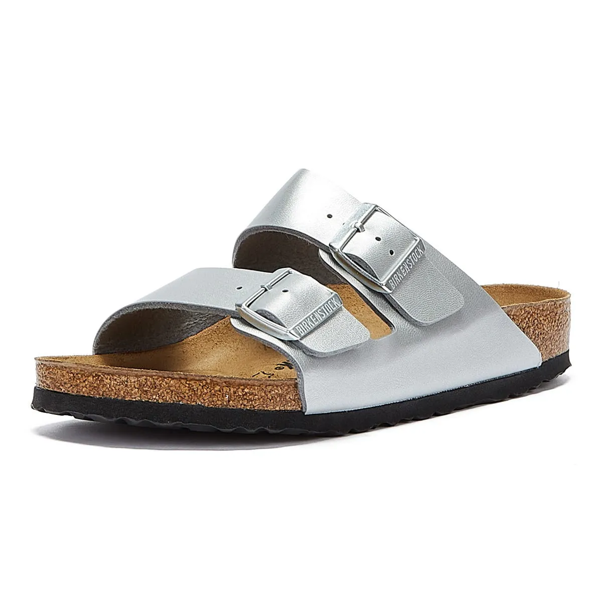 Birkenstock Arizona Birko Flor Womens Silver Sandals