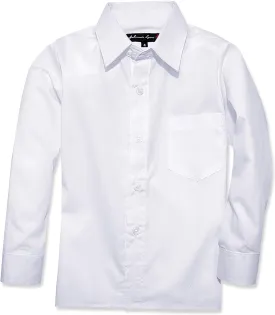 Boys White Long-sleeve Shirts.