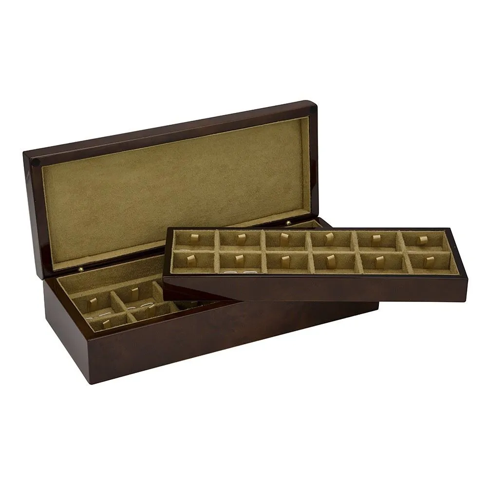 Camphor Burl 24 Cufflinks Box