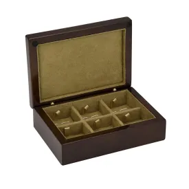 Camphor Burl Veneer 6 Cufflinks Box