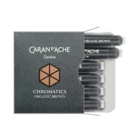 Caran d'Ache Chromatics Ink Cartridges in Organic Brown - Pack of 6