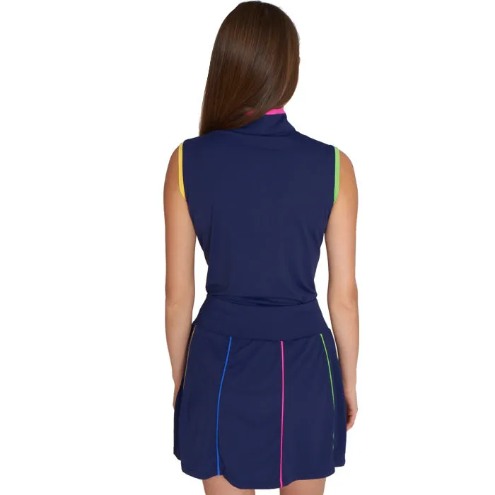 G Lifestyle Multi Color Piping Skort - True Navy/Bright Multi-FINAL SALE