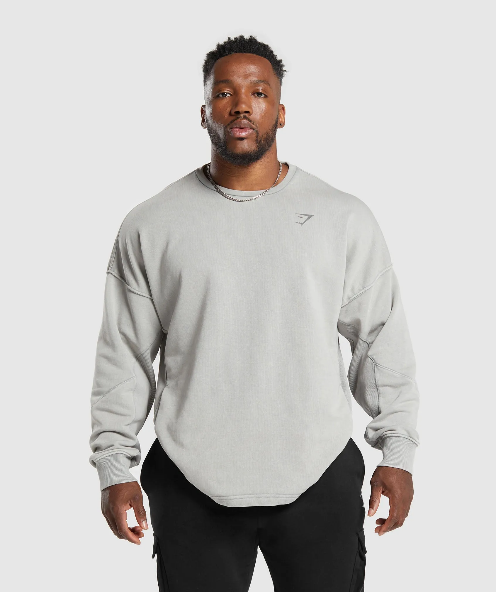 Gymshark Power Washed Crew - Smokey Grey