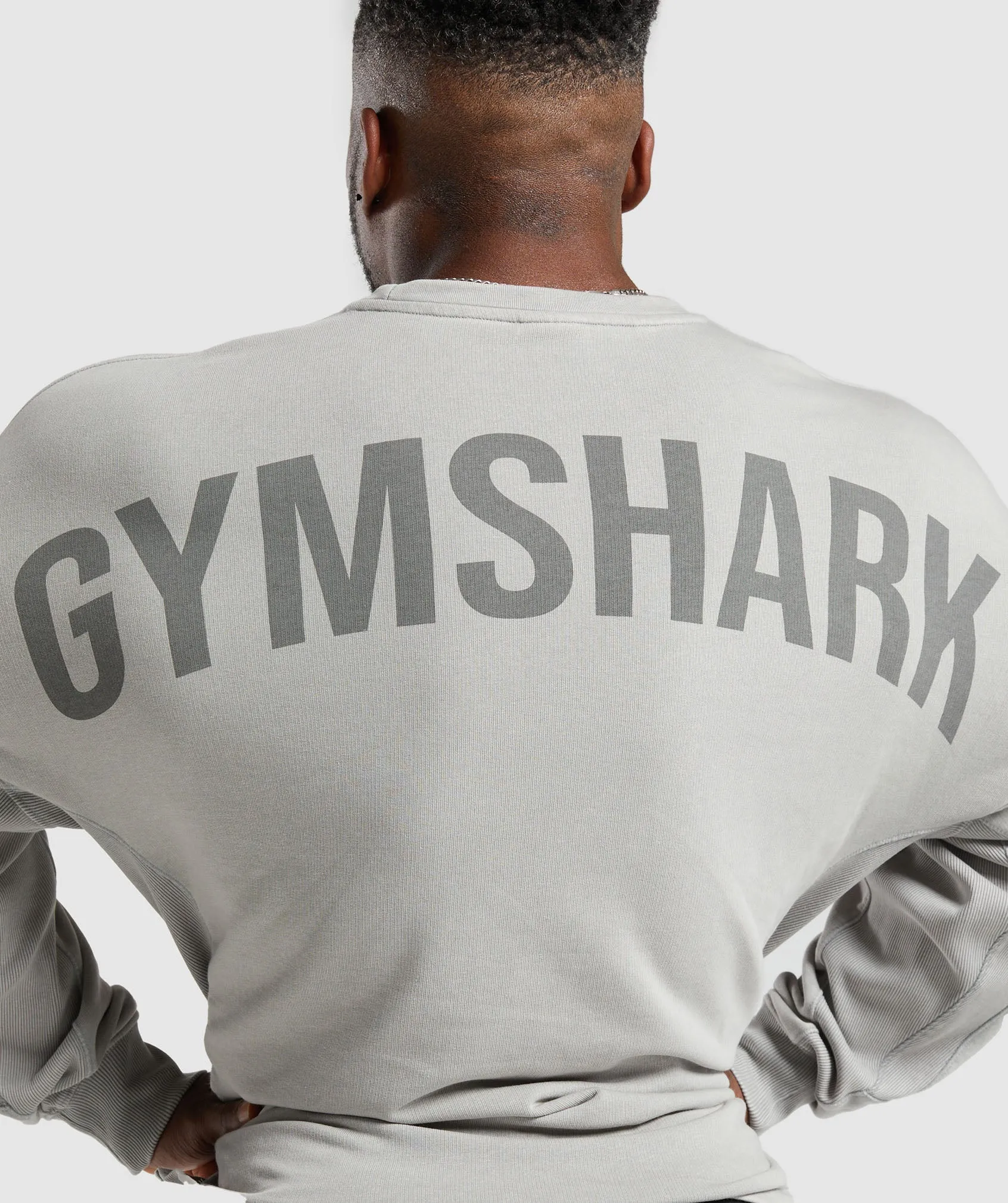 Gymshark Power Washed Crew - Smokey Grey