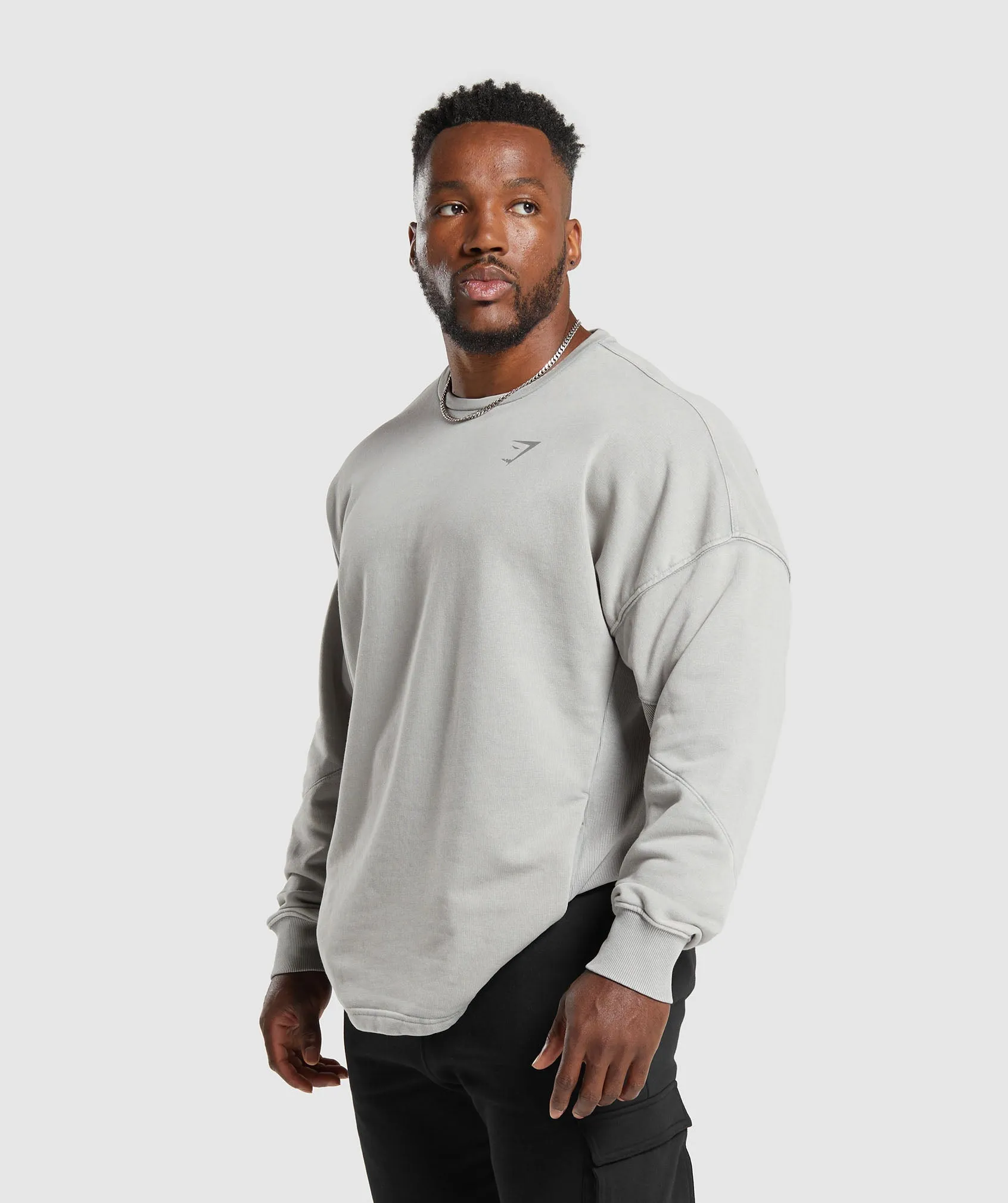 Gymshark Power Washed Crew - Smokey Grey