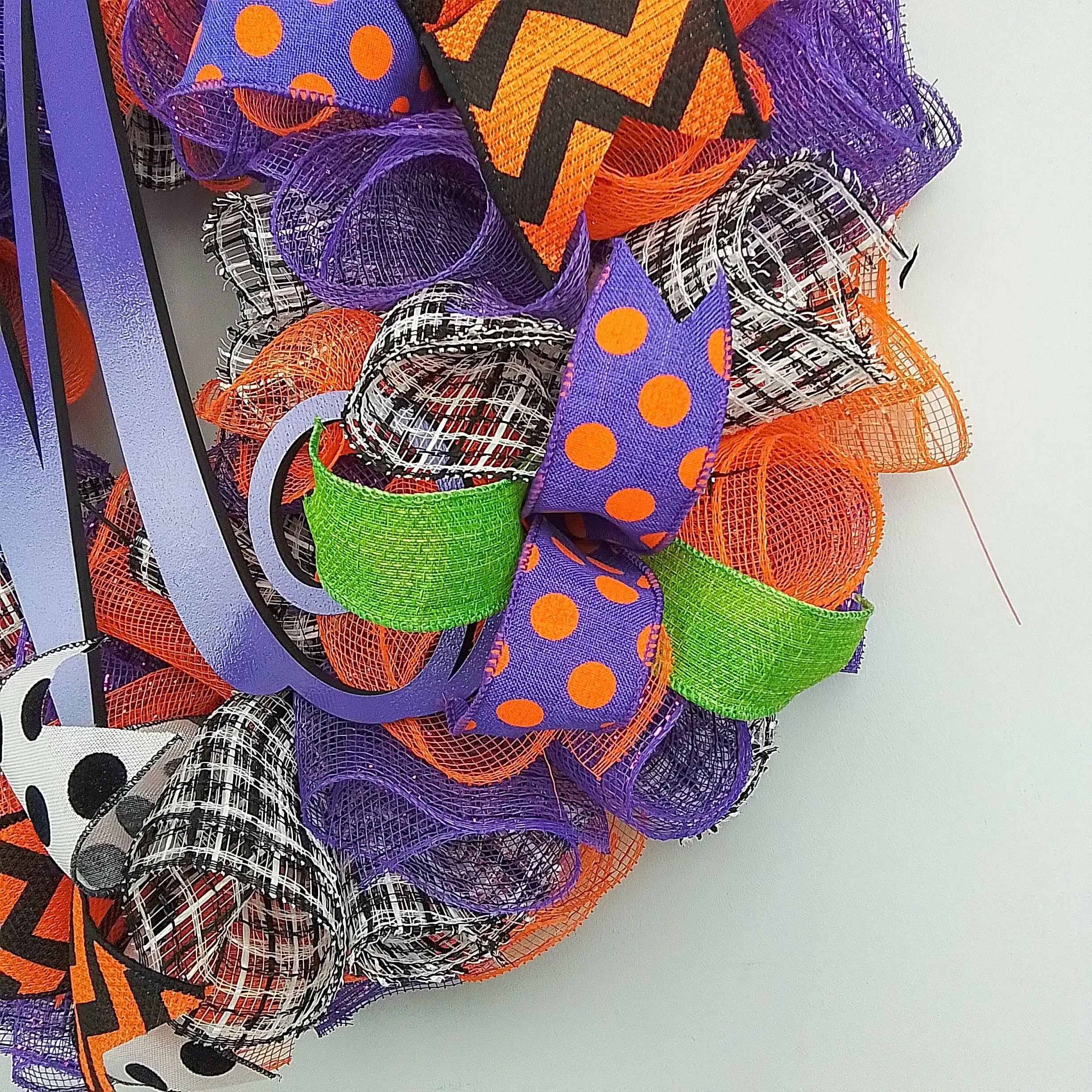 Halloween Monogram Wreaths | Colorful Purple Green