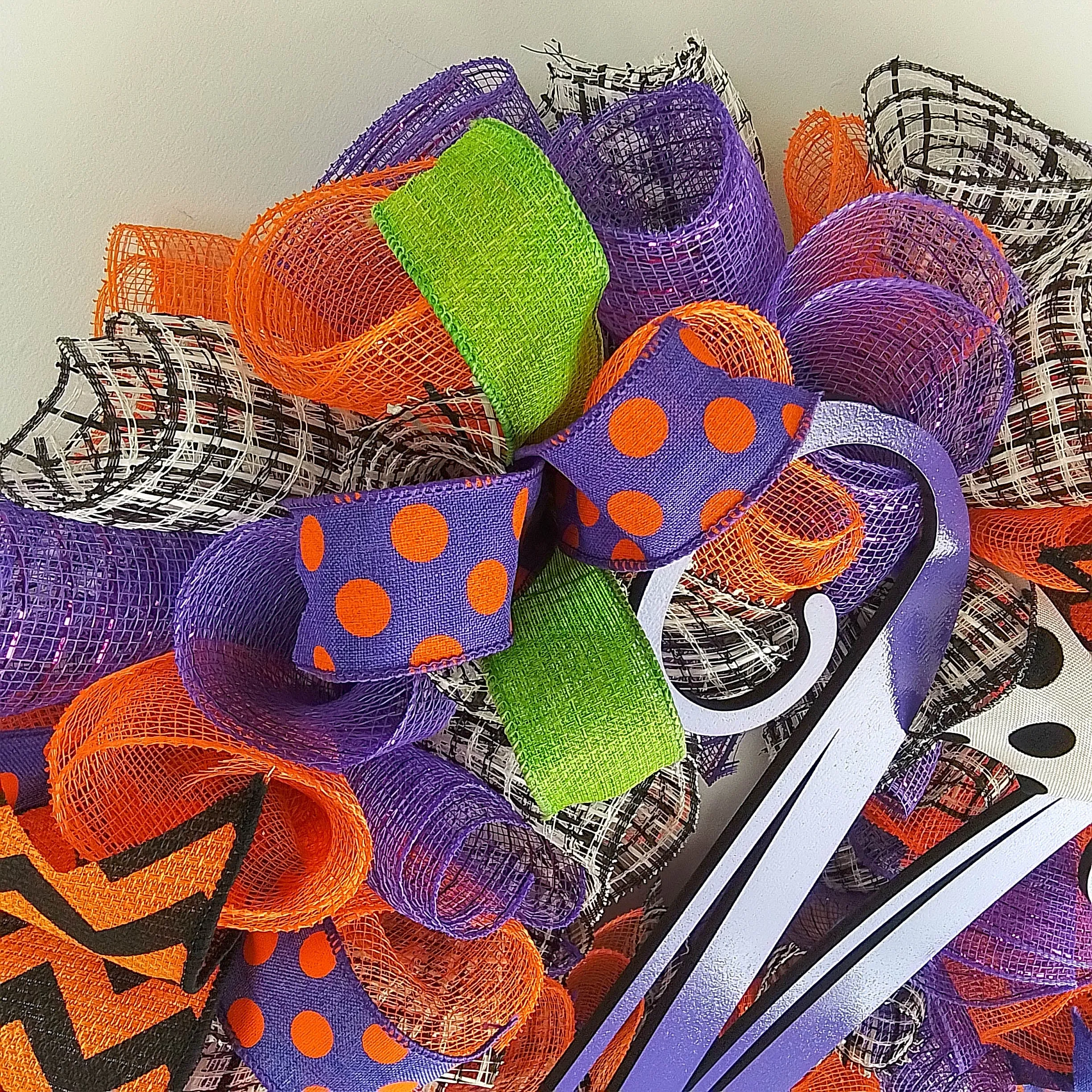 Halloween Monogram Wreaths | Colorful Purple Green