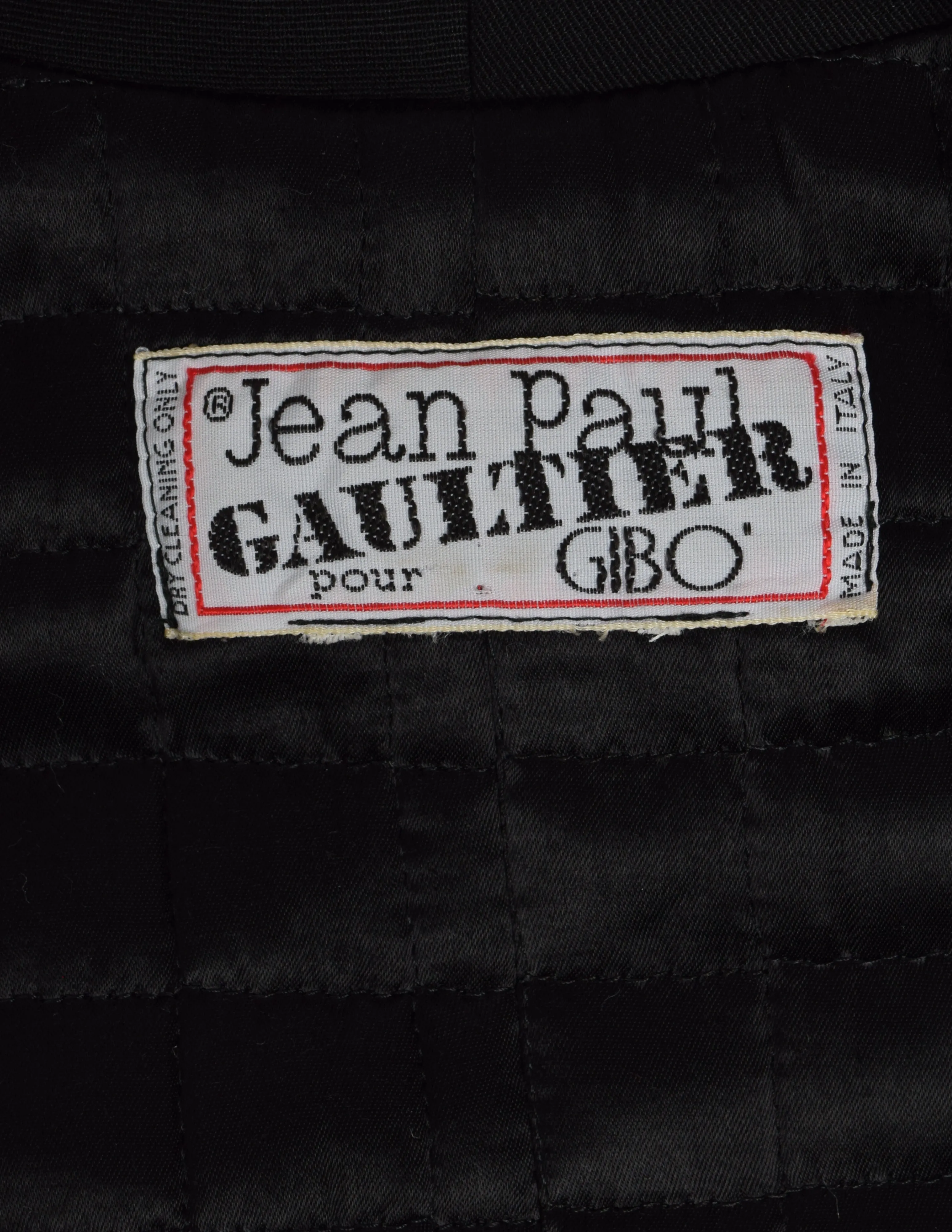 Jean Paul Gaultier Vintage AW 1985 Phenomenal Black Wool Gabardine Cut Out Blazer Jacket