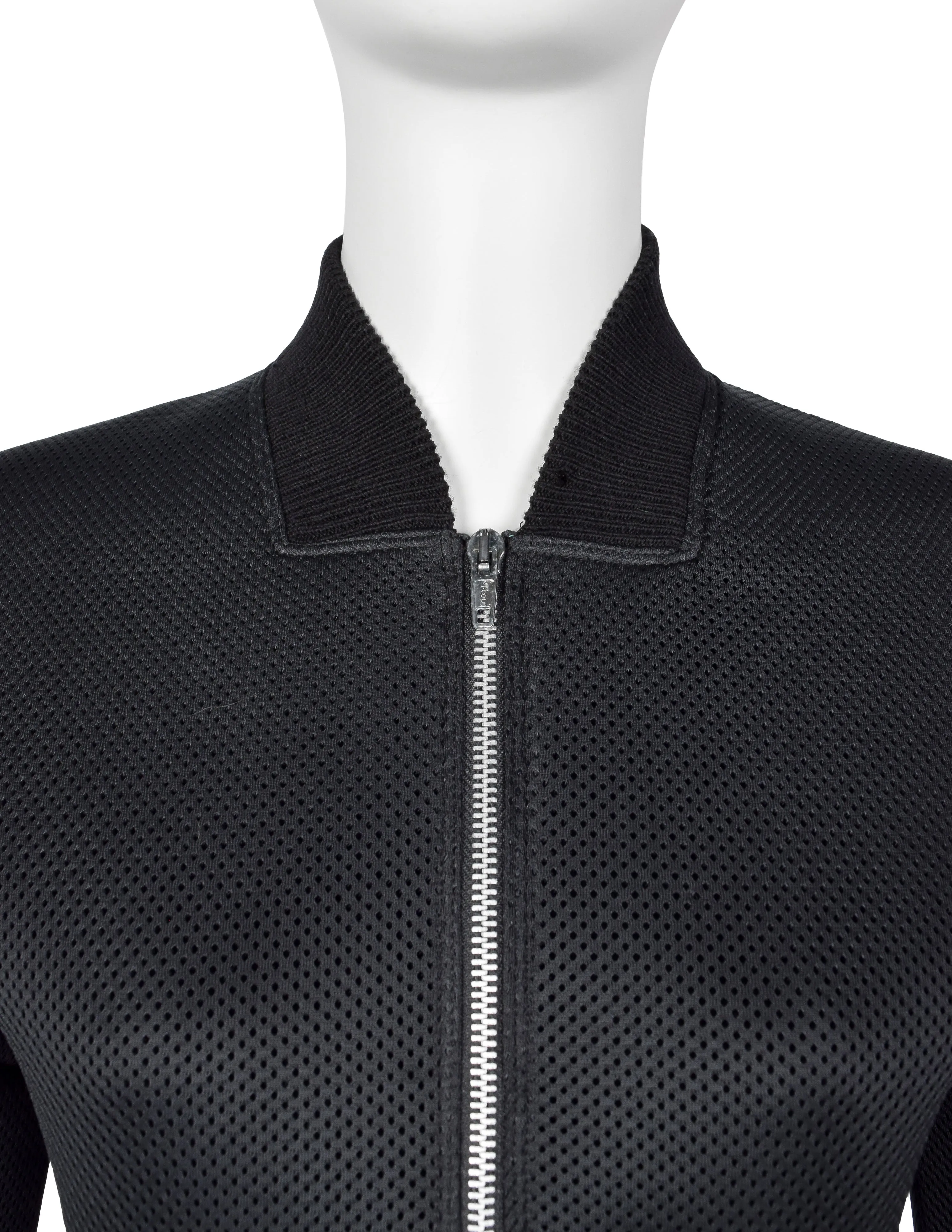 Jean Paul Gaultier Vintage AW 1987 Black Sport Mesh Hourglass Jacket