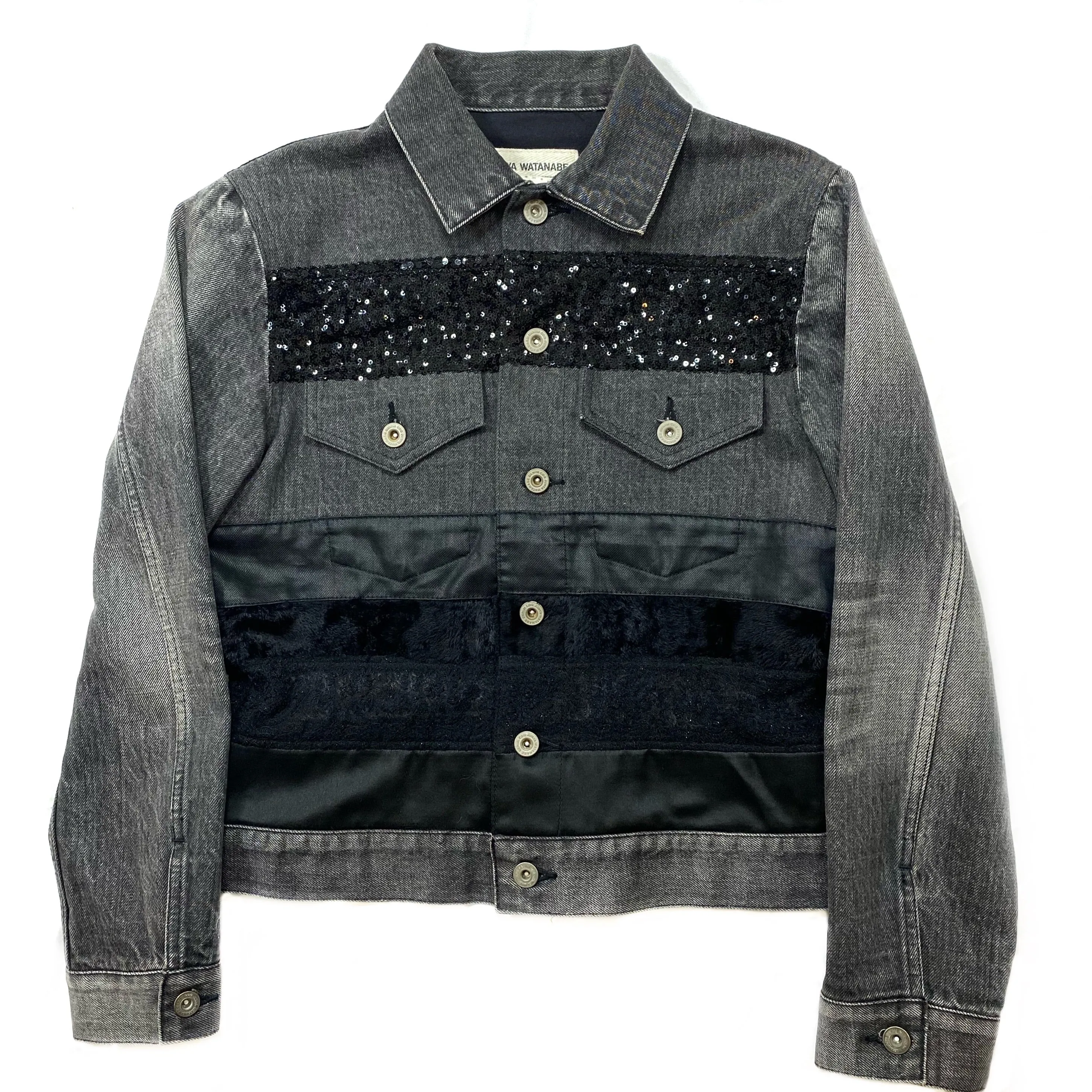 Junya Watanabe mixed media  cropped denim jacket A/W04