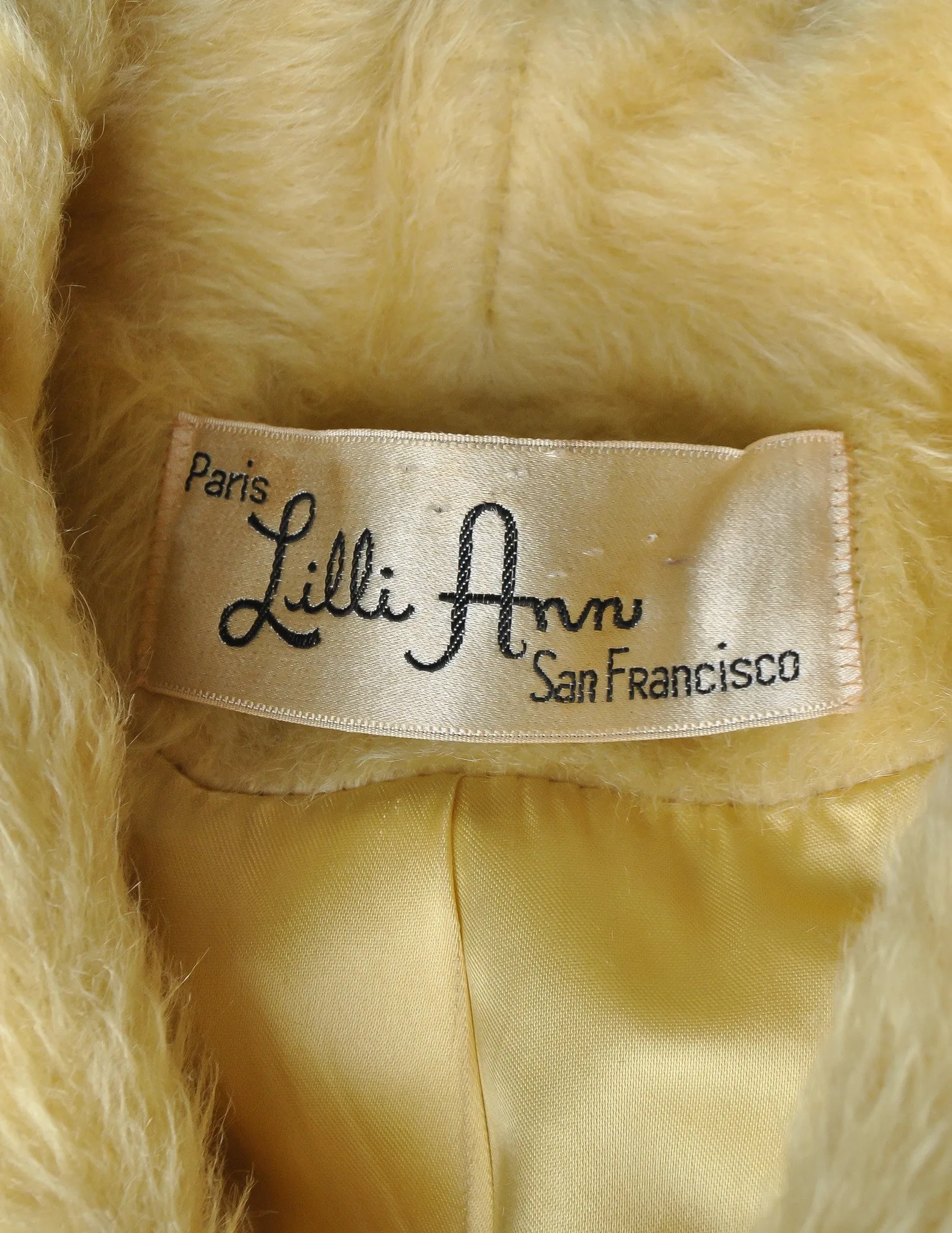 Lilli Ann Vintage Banana Yellow Wool Mohair Swing Coat