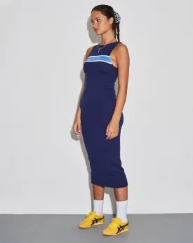 Navala Midi Dress in Dark Navy