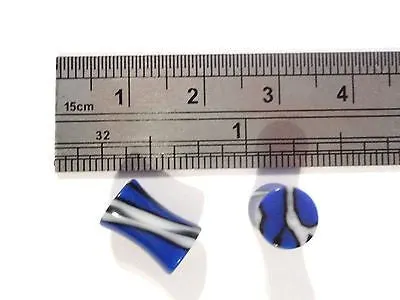 New Pair Blue Acrylic Double Flare Plugs 2 gauge 2g