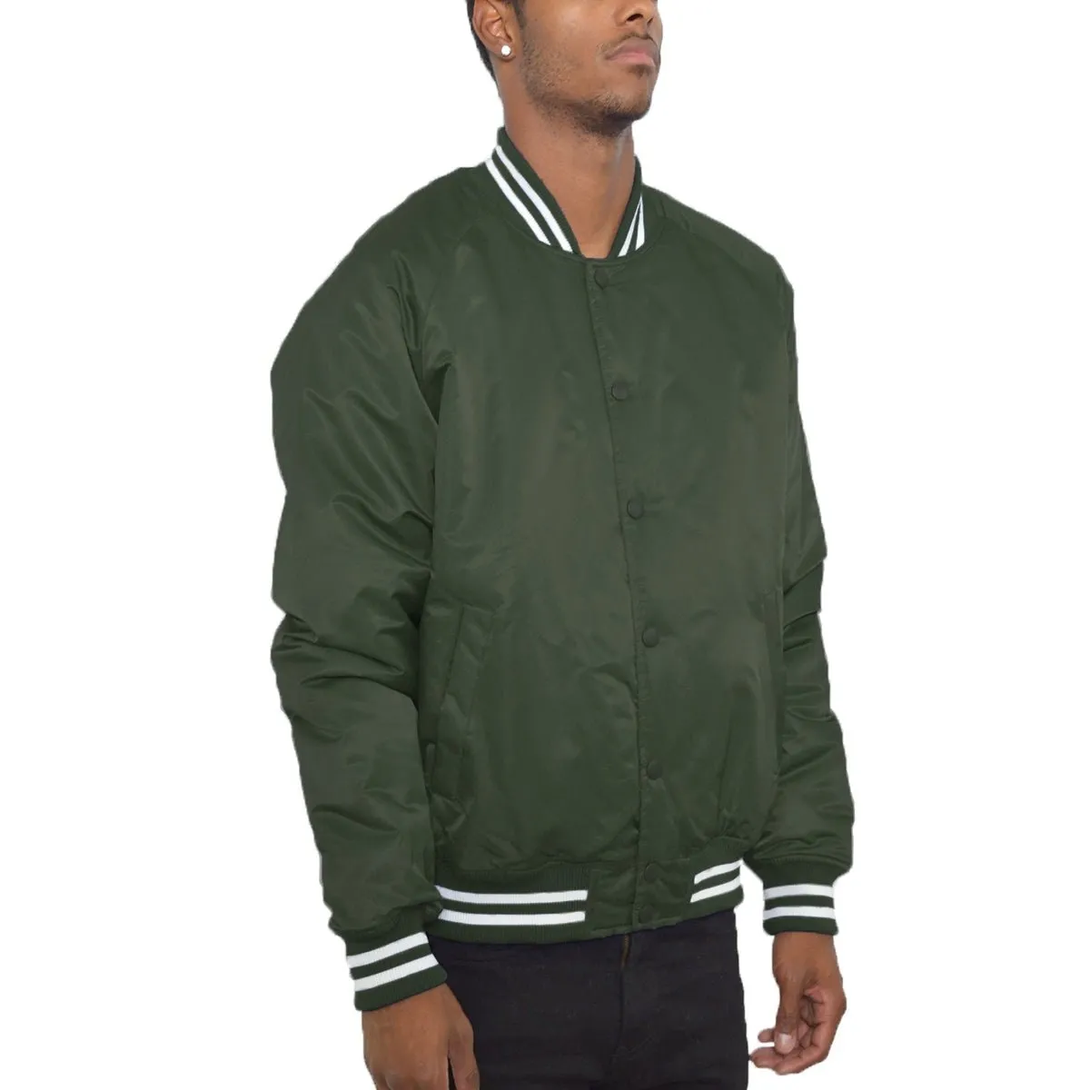 Olive Classic Varsity Bomber Jacket