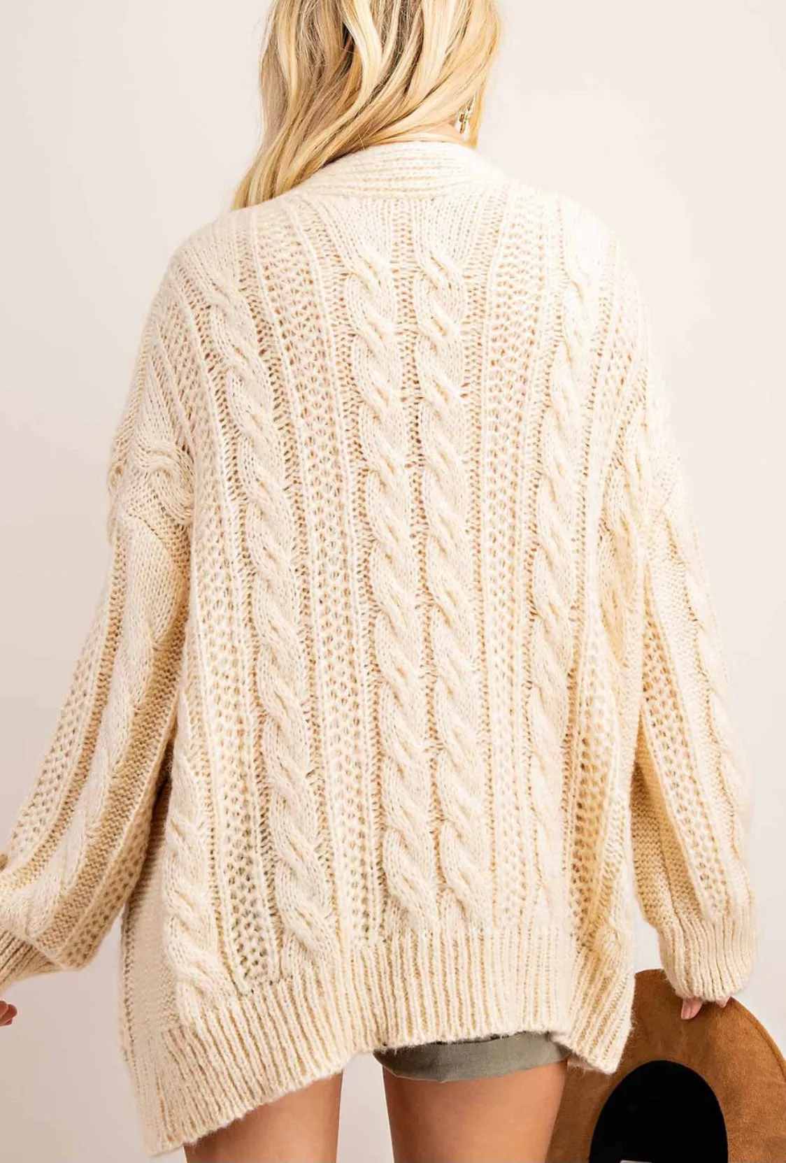 Open front Cable knit Cardi