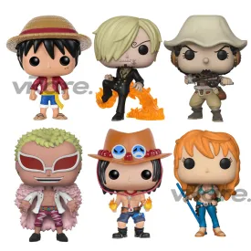 POP Animation : One Piece - Starter Bundle of 6 w/ Ace - Luffy - Sanji - Doflamingo - Nami - Usopp