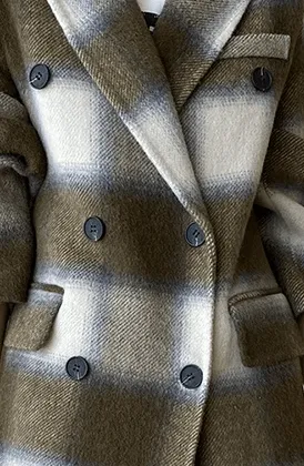 Pre Order:  Plaid Double Breated Coat