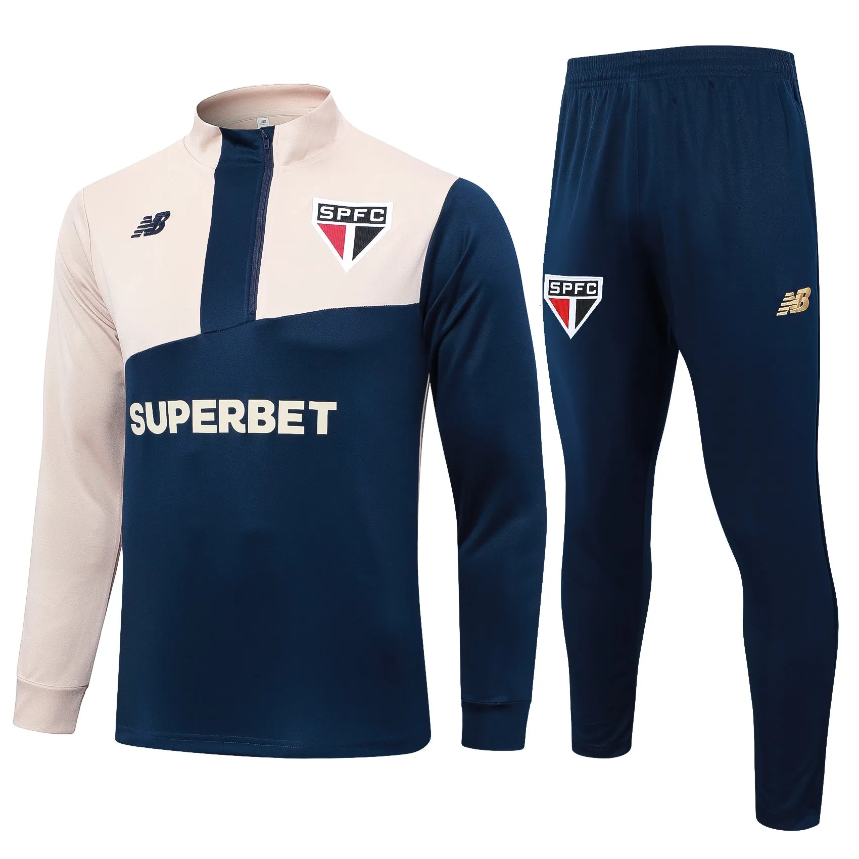 Sao Paolo Dark Blue and Beige Tracksuit