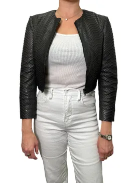 The Row Python Snakeskin Cropped Stanta Jacket Size 6