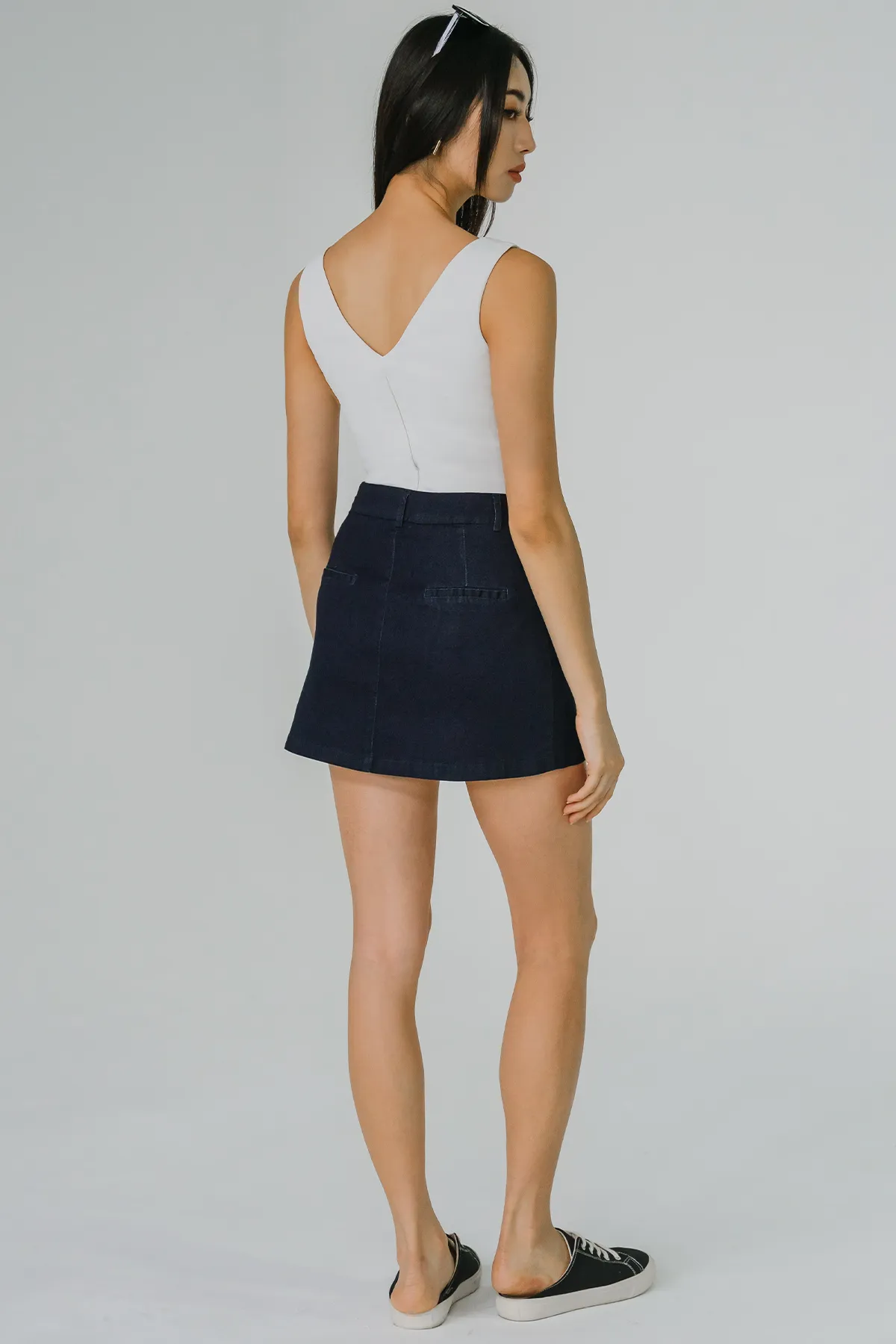 Weekend Denim Skorts (Dark)