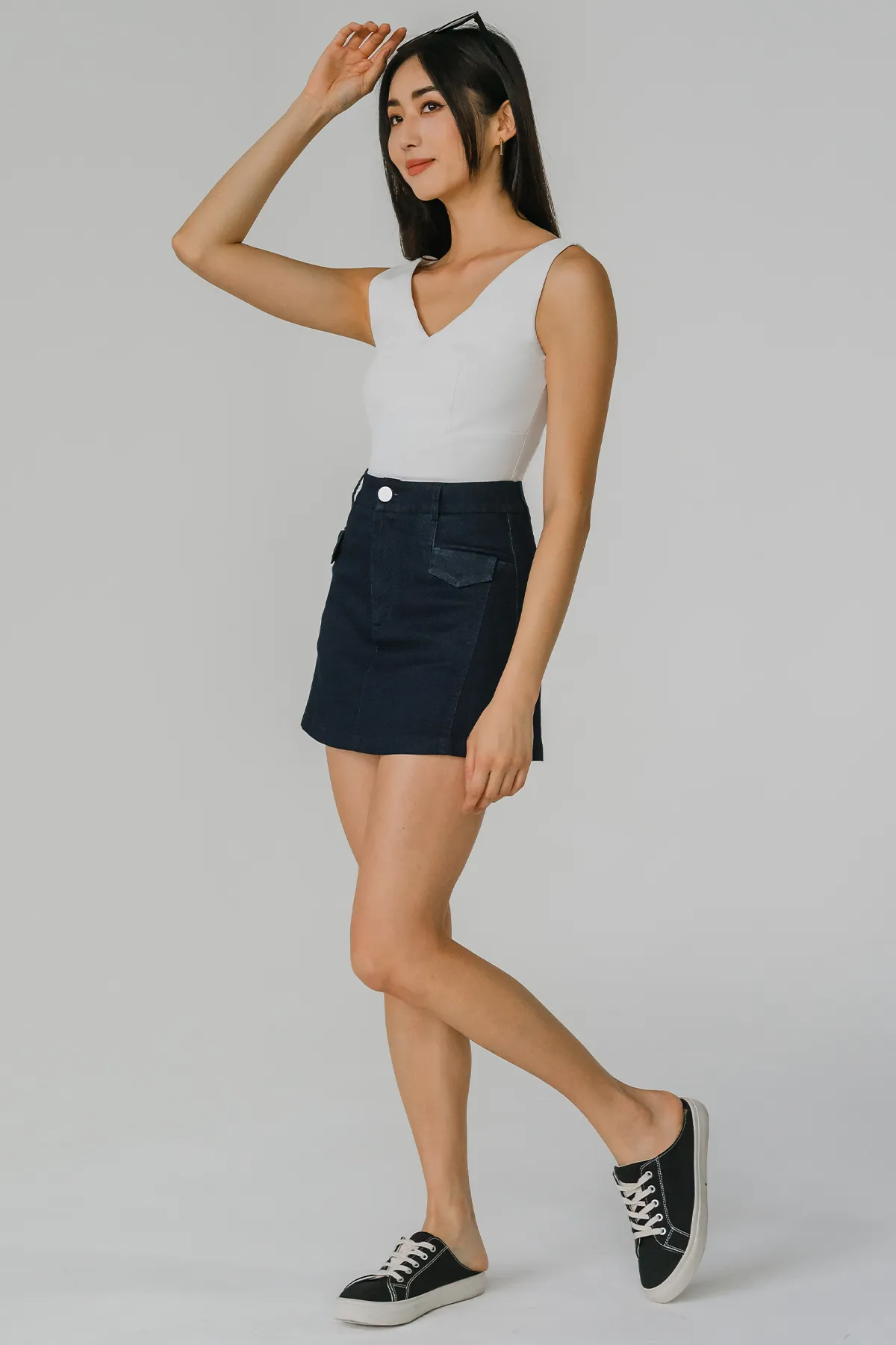 Weekend Denim Skorts (Dark)