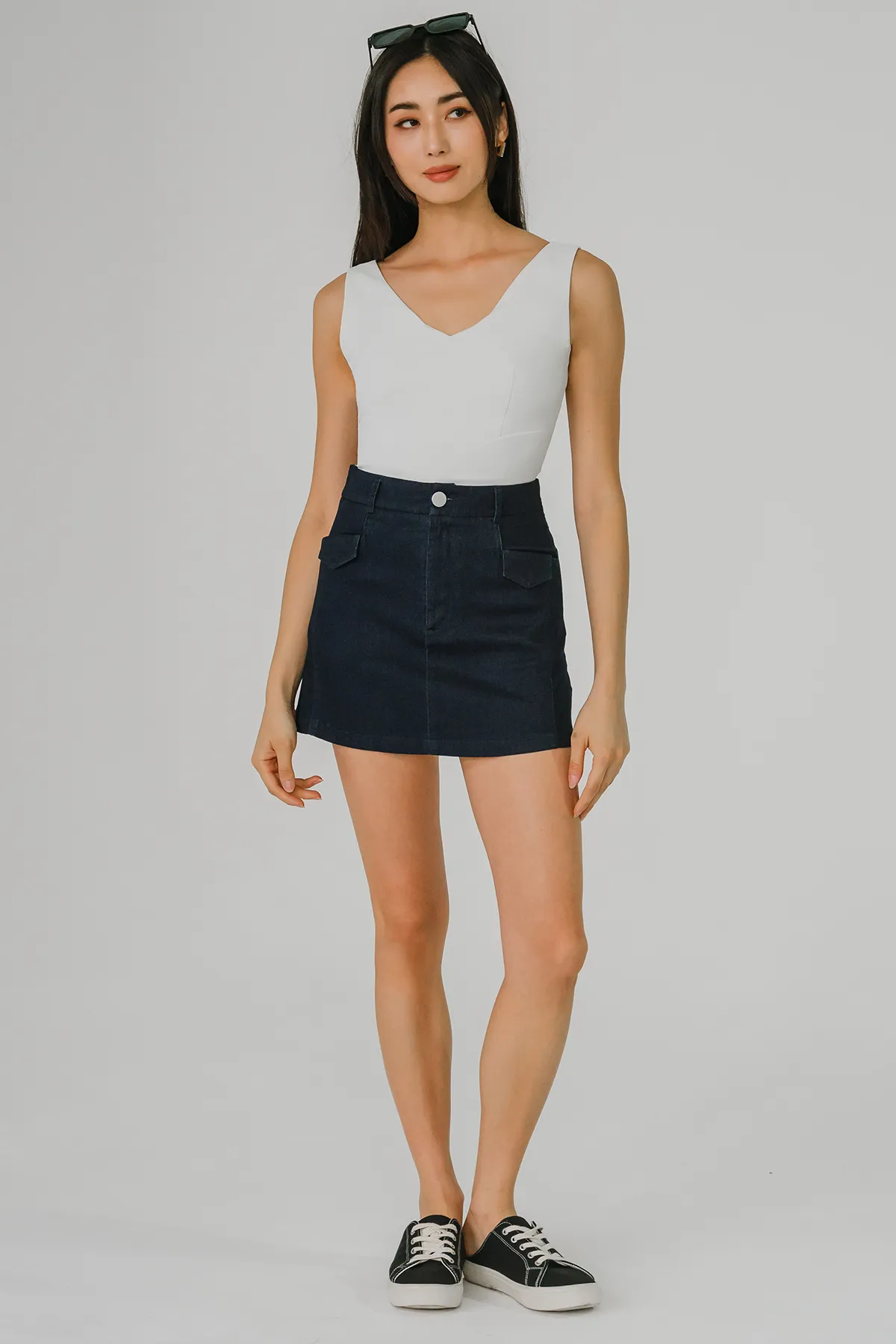 Weekend Denim Skorts (Dark)